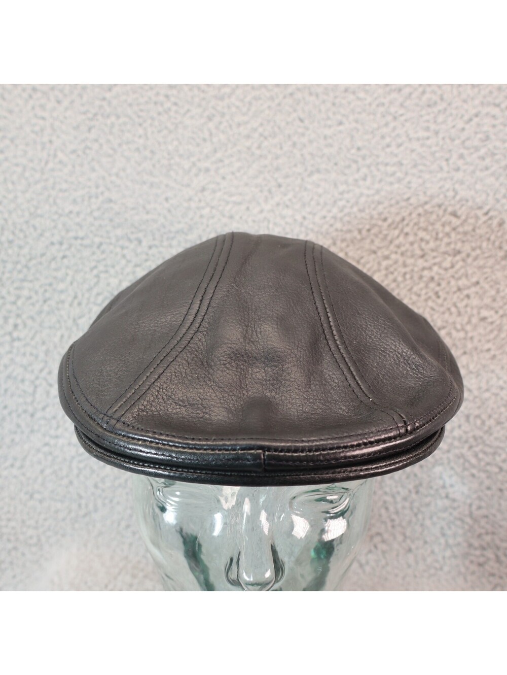 Stetson Leather Flat Cap Hat Cabbie Newsboy Adult L/XL USA